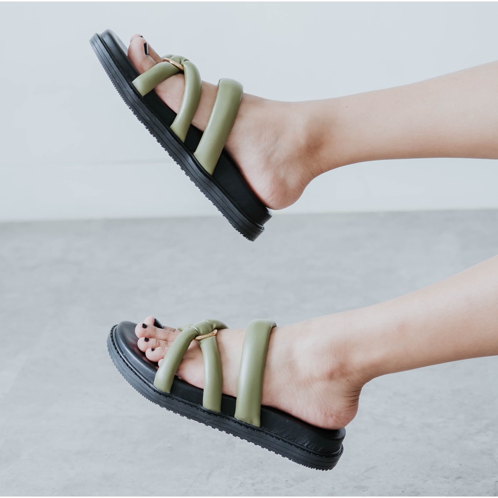 Dianable - Orlin Platform Sandals (Choco - Olive - Houndstooth)