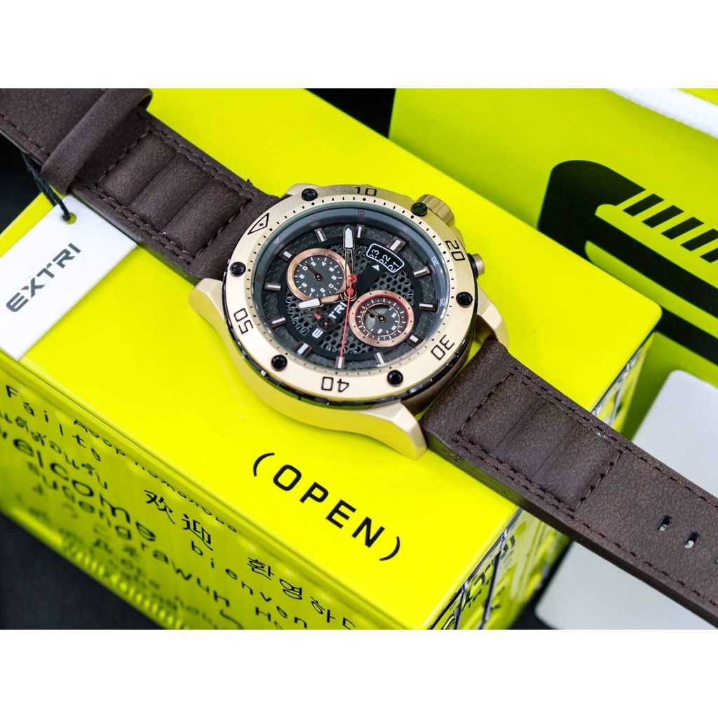 JamTangan Pria Extri X7009 Original Chronograph Aktif Water Resist