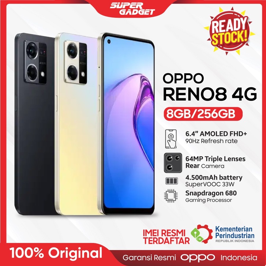 OPPO Reno 8 8/256 Reno8 RAM 8 ROM 256 GB 8GB 256GB HP Smartphone Android