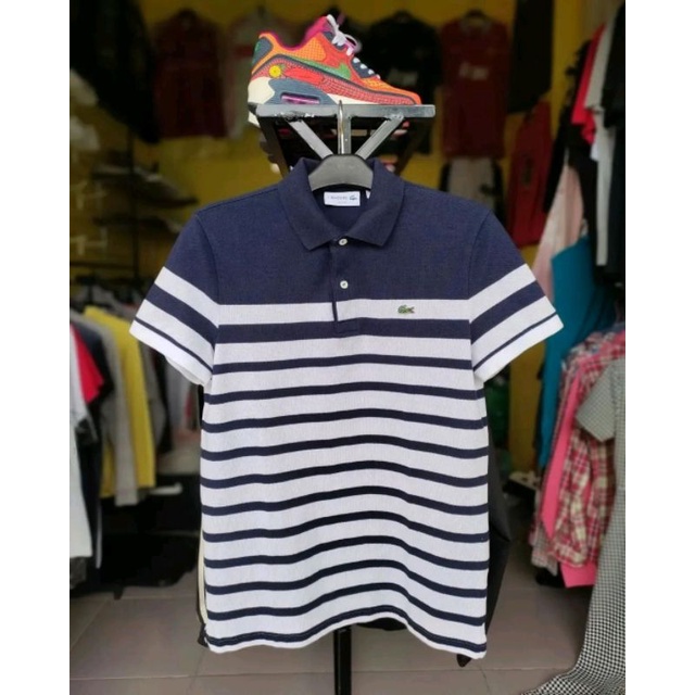 lacoste polo tshirt strip original