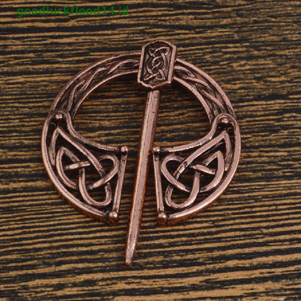 [GOOGFOUR] Retro Viking Kerah Bros Pin Gesper Spiral Clasp Bros Jubah Pin Brooch Hadiah [Atas]