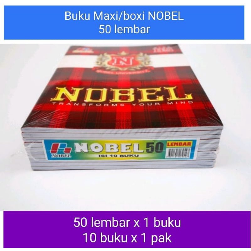 BUKU TULIS MAXI / BOXI NOBEL 50 LEMBAR 1 PCS