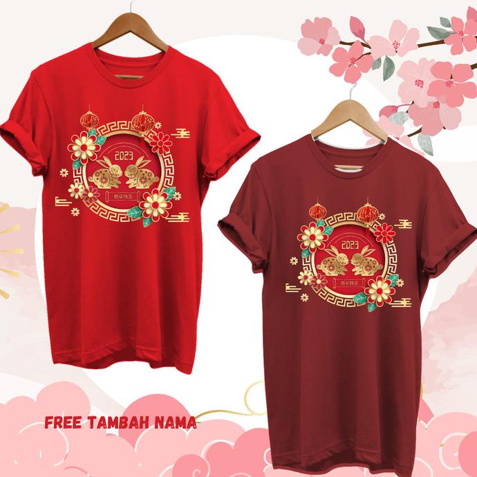 Baju Kaos Keluarga Imlek Kelinci 2023 73 - Kaos Custom Murah Imlek Edition