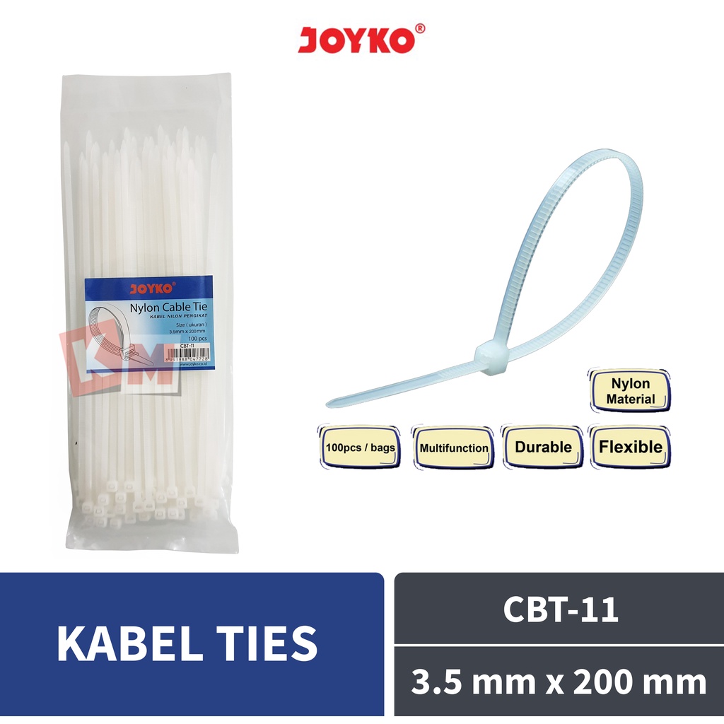 Nylon Cable Tie Kabel Ties Pengikat Nilon Joyko CBT-11 3.5 mm x 200 mm