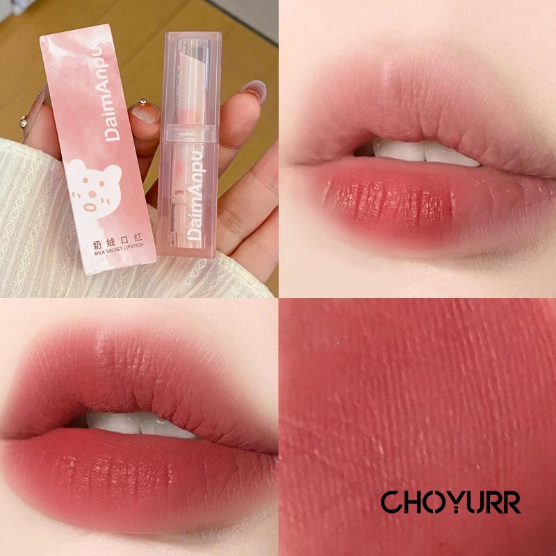 【COD】Daimanpu Lipstick Pink Bear 4 Warna Matte Waterproof Long Lasting Lip Stain Lip Cream Lip Glaze Lip Gloss Non-Stick Cup Bibir Makeup -CH