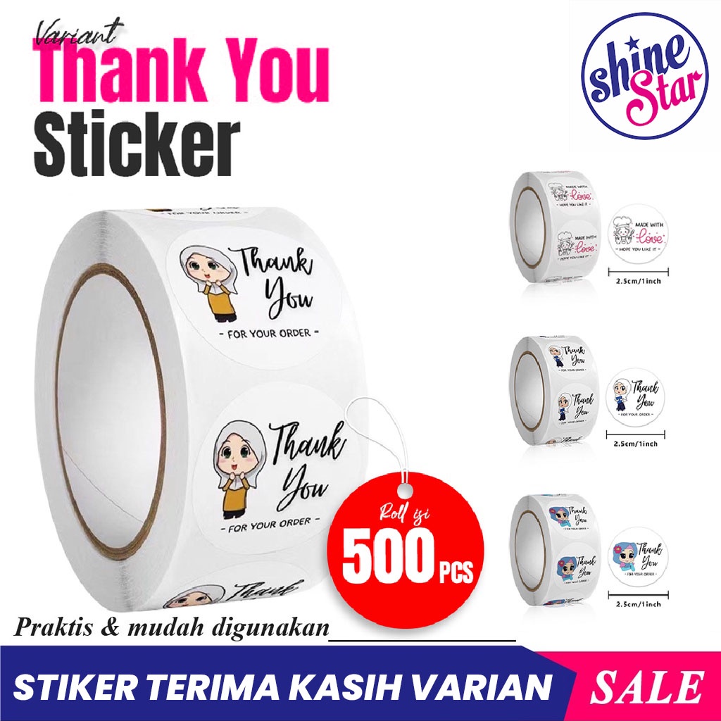 1 Roll 500 Pcs Edisi Terbaru Stiker Label Makanan Sticker Thank You For Your Order