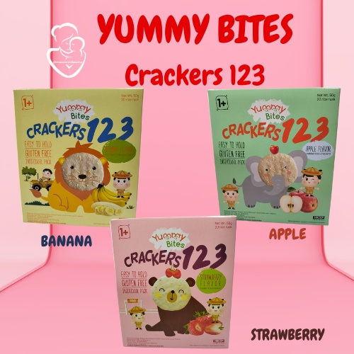 Yummy Bites rice crackers 123 50gram snack cemilan anak 12 bulan 50 gr