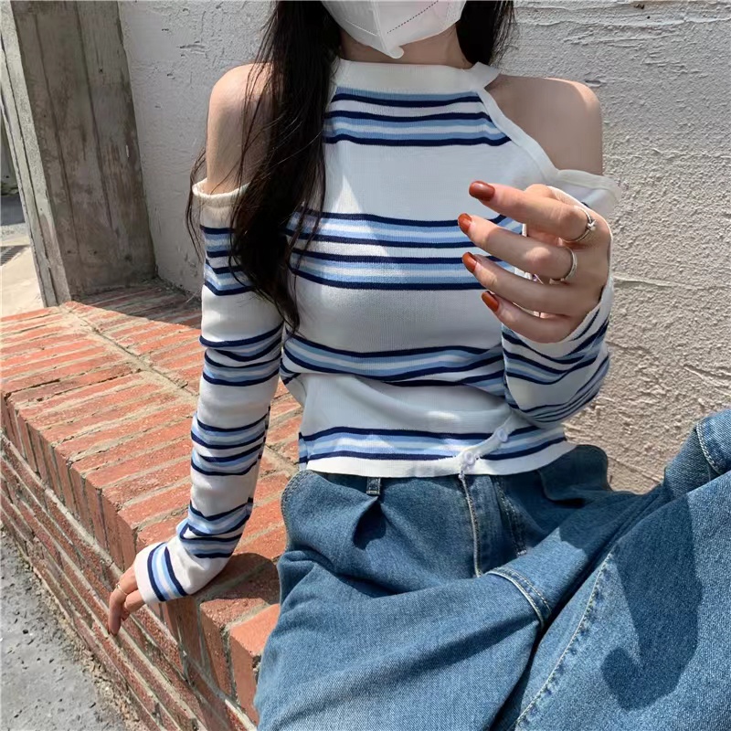 Monica Baju Atasan Wanita Shoulder Off Top Baju Lengan Panjang Wanita Off Shoulder Top Lengan Panjang Wanita Korea Lengan Panjang Wanita OverSize Atasan Wanita Korea Style Atasan Wanita