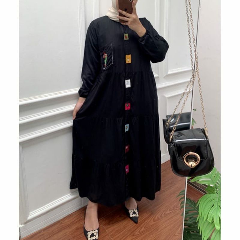 GLESA MIDI DRESS RAYON TWILL