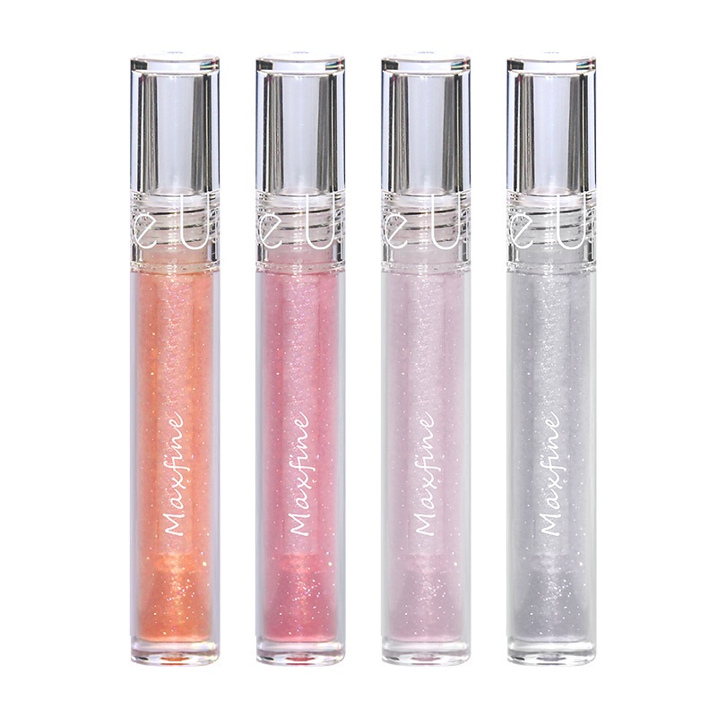 Maxfine Glasting Lip Gloss Transparan 6 Warna Glossy LipGloss Transparan Lipstick Lip Plumper Korean Lip Gloss