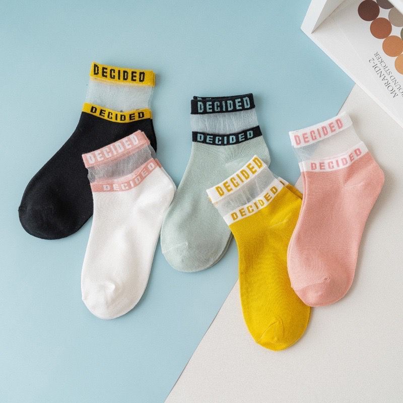 Kaos Kaki Wanita Korea Motif Transparan