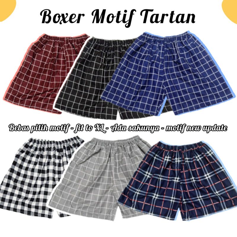 Ecer Rasa Grosir | Boxer Motif Tartan Best Seller 01 | Boxer Distro | Boxer Pantai | Celana Pria