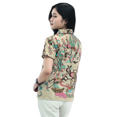 Kemeja Batik Wanita  Atasan Jumbo Kancing Depan S-M-L-XL-XXL-3L-4L-5L