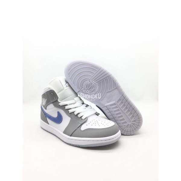 Jordan 1 Mid Wolf Grey Aluminium (W) - White/Aluminium-Wolf-Grey