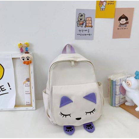 BPT  Tas Ransel Backpack Anak Sekolah TK/SD Karakter Kartun kucing malu gaya korea new 2023