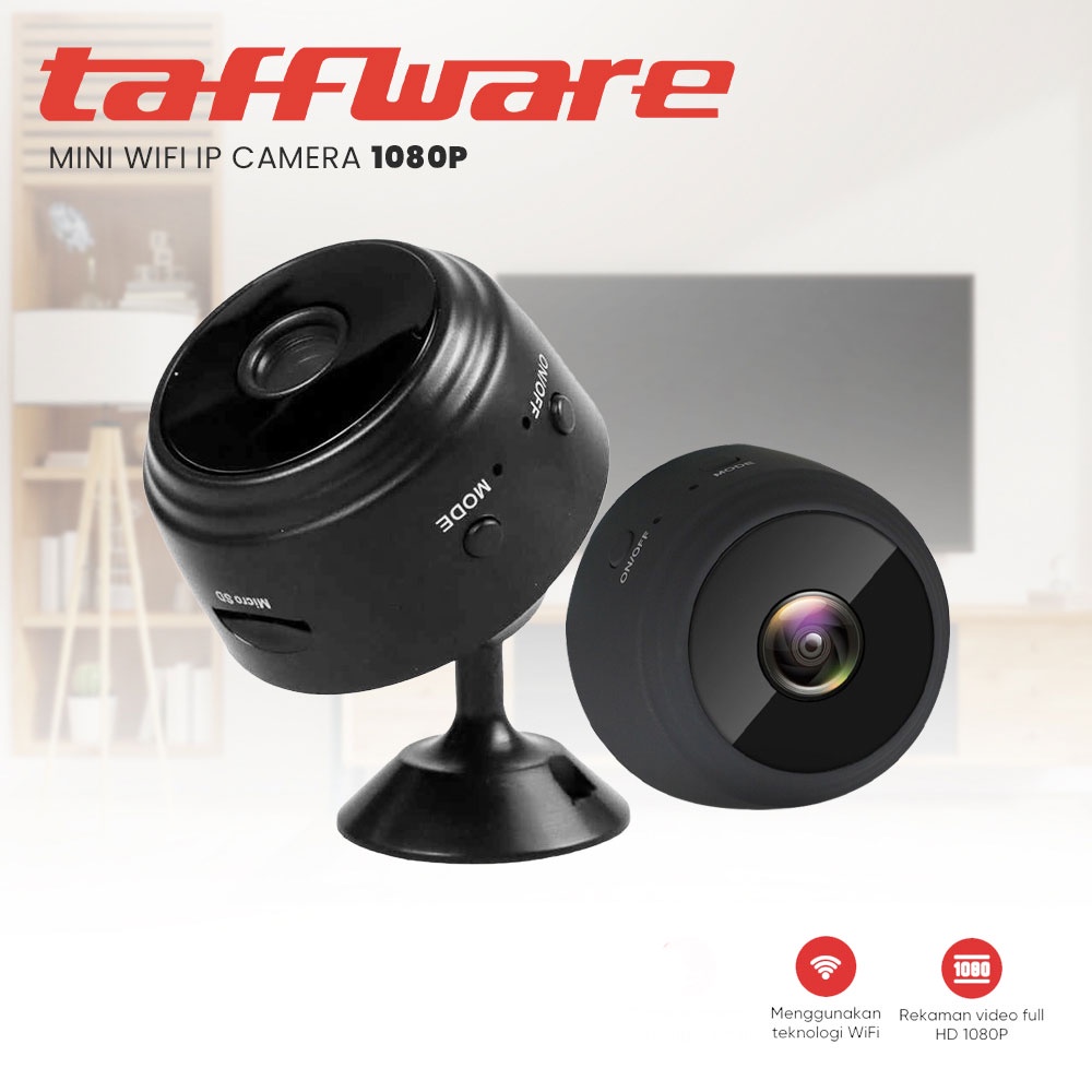 G-ORIi Taffware Mini Wifi Ip Camera Cctv 1080p A9 Black Or-i