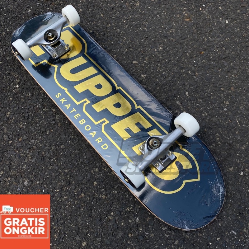 skateboard lengkap puppets wheels truck bearings lengkap fullset hollograpic foil premium