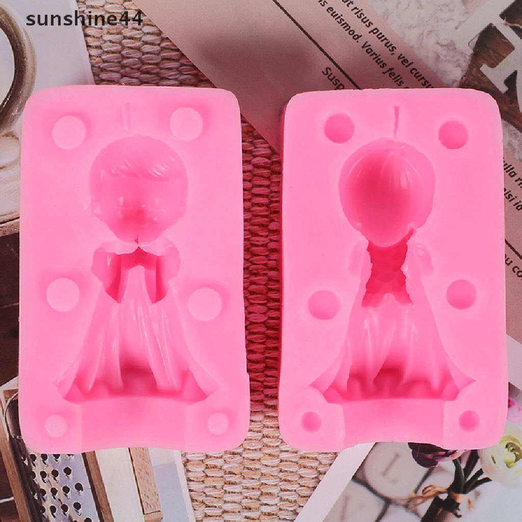 Sunshine 3D Angel Girl Boy Silicone Mold Cake Topper Cetakan Dekorasi Kue Ulang Tahun Bayi.