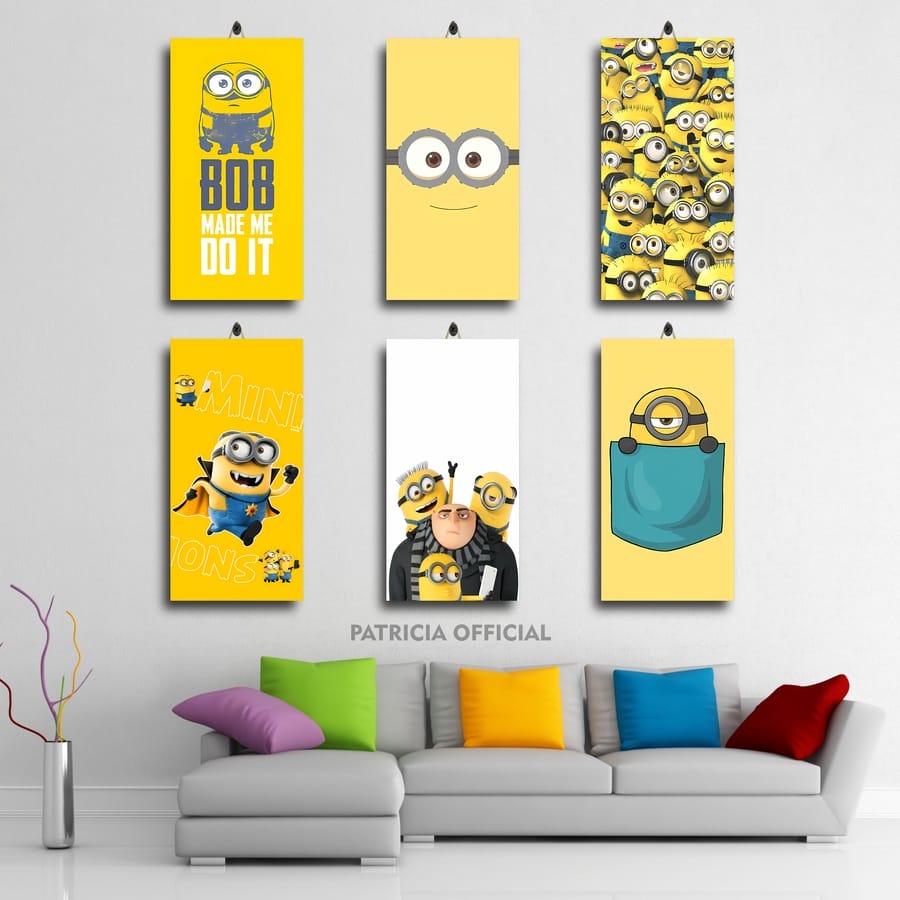 PAJANGAN DINDING ANIMASI GAMBAR MINION KEREN ZOMBIE 15X30 VAXYD/QRWSN/ DEKORASI RUANG ANIMASI GAMBAR