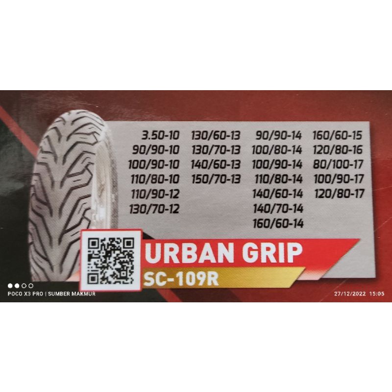 Ban motor tubles SWALLOW Urban Grip UrbanGrip sc109 ring 10 12 13 14  15 16 17 nmax Vespa beat Vario