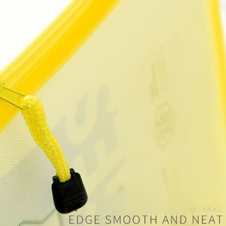 Tempat Pensil Kotak Pensil Jaring Transparan 3 Ukuran Document Organizer Zipper Bag A4 A5 A6 - Blue