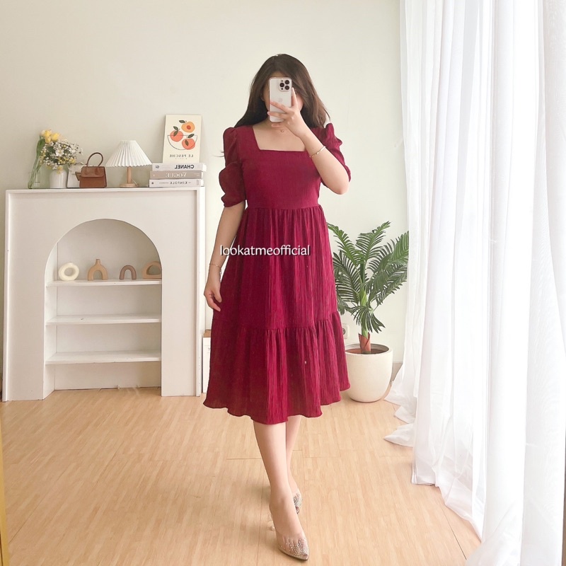 lookatmeofficial • Vivian Dress Korean Bahan Lady Crush