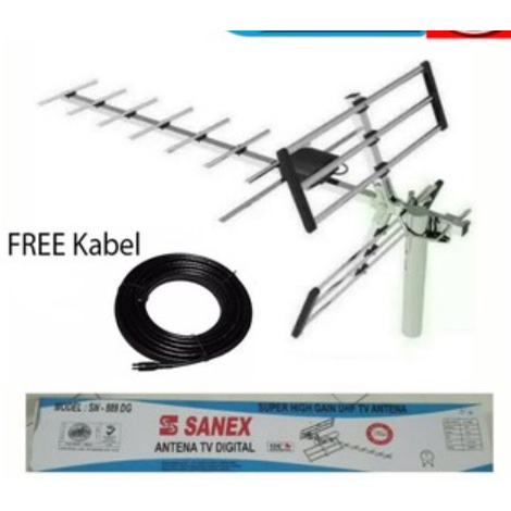 ANTENA + BOOSTER SANEX SN 889 DG / SN-889DG (FREE KABEL) GARANSI RESMI