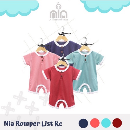 NIA Romper Bayi List Kancing Romper Bayi Perempuan Size 0-3 Bulan