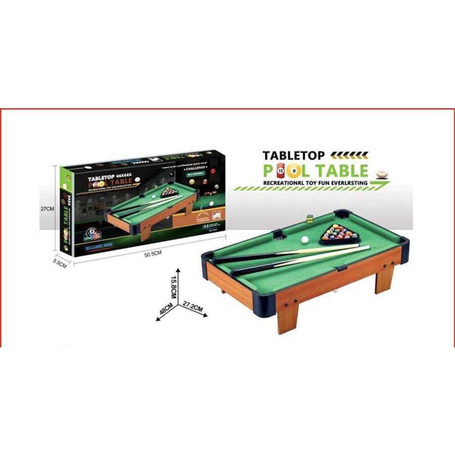 Mainan Anak Billiard Mini Billiar Pool Table Wooden