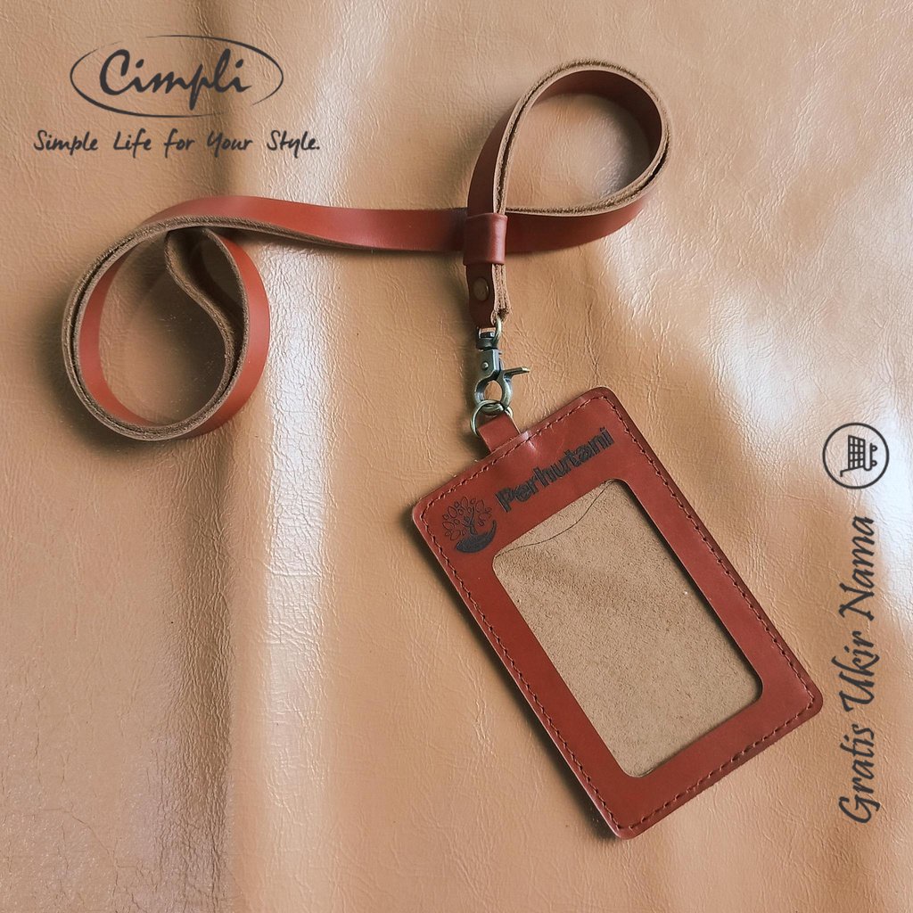 

Id card tanda pengenal kulit asli bisa custom nama dan logo