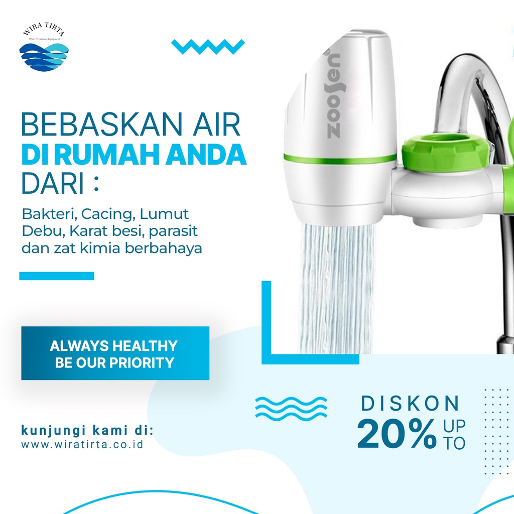 Jual Zoosen Water Purifier Filter Penyaring Kran Air Kotor (ZSW010c