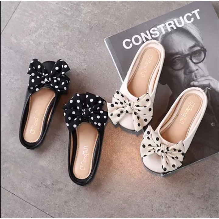 Bellvanis Sandal selop anak perempuan / Sandal bapau pita pulkadot anak perempuan / Sandal selop can