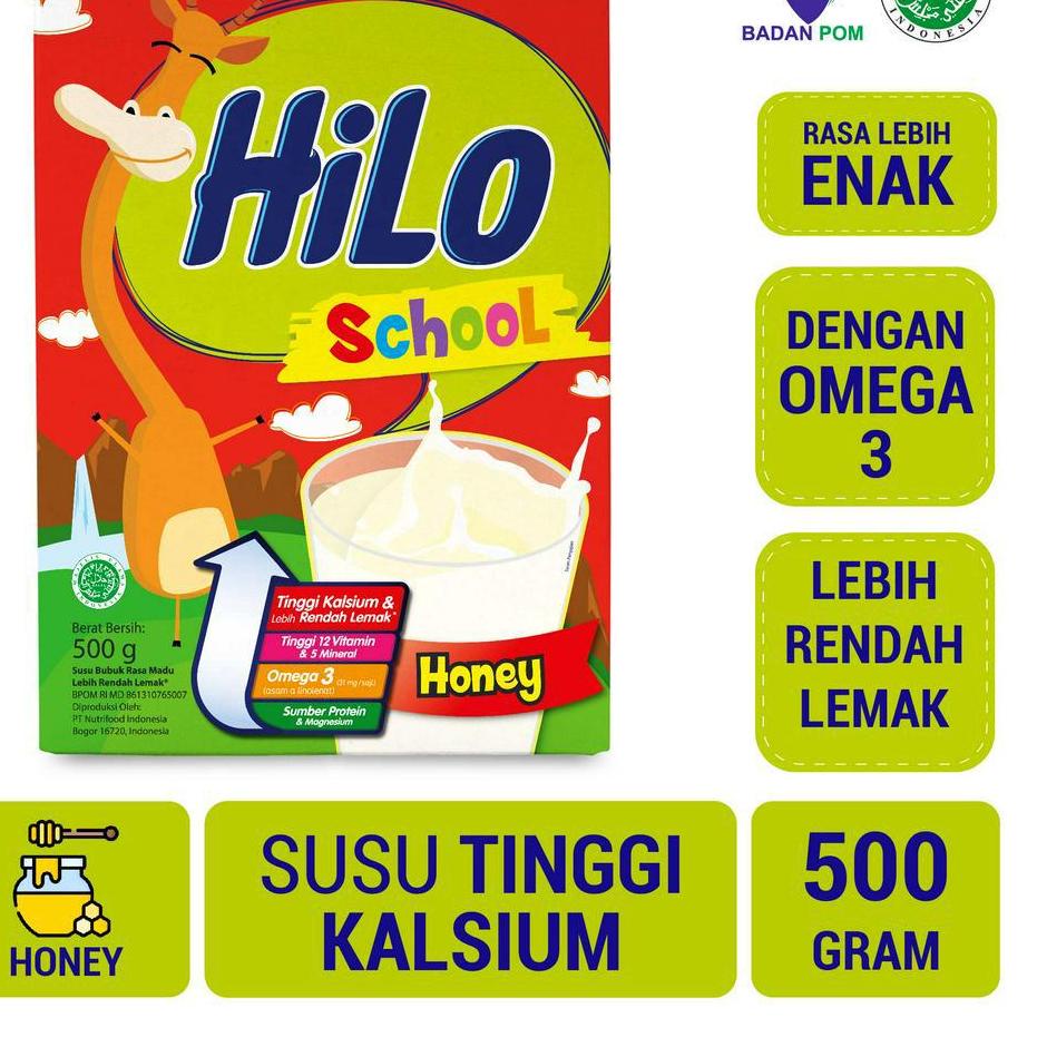 

❃ HiLo School Honey 500 gram - Susu Tinggi Kalsium Rendah Lemak ➧