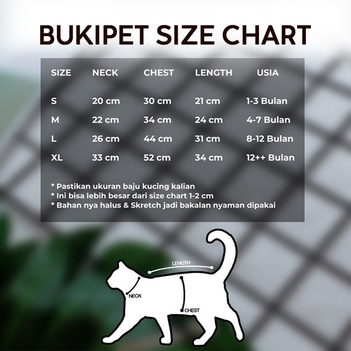 Bukipet Kaos Trico - Baju Kaos Kucing Dewasa Kitten Cat Shirt - Pakaian Kucing