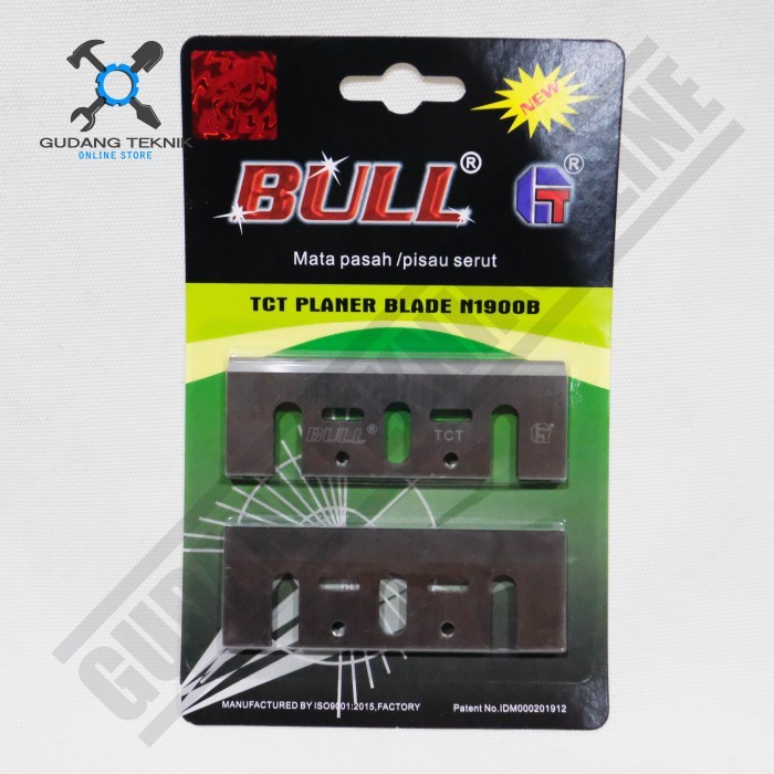 Mata Pisau Planer N1900B BULL / Mata Pisau Pasah Serut Kayu TCT N 1900B 82mm BULL