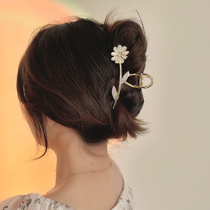 JEPITAN RAMBUT LAPIS EMAS BUNGA DAISY / JEPIT RAMBUT BUNGA/ JEPIT RAMBUT KOREA/ KOREA HAIR CLAW