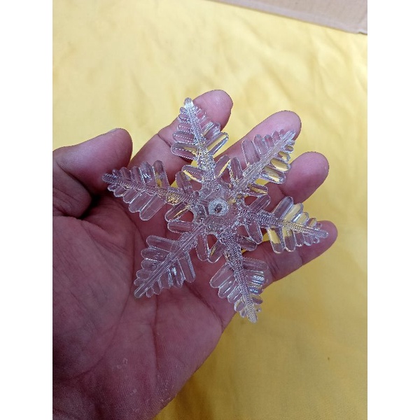 Gantungan Snowflake Pohon Natal Plastik Bening Transparant