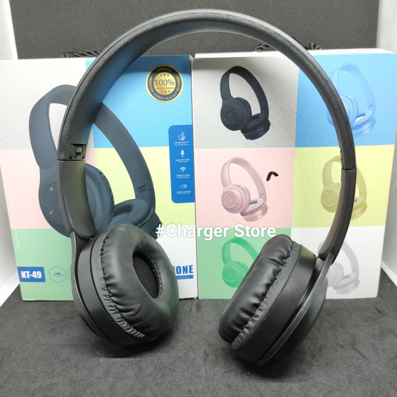 Headphone Bluetooth Macaron Bando KT-49 / Headset Wireless Stereo Musik Extra BASS