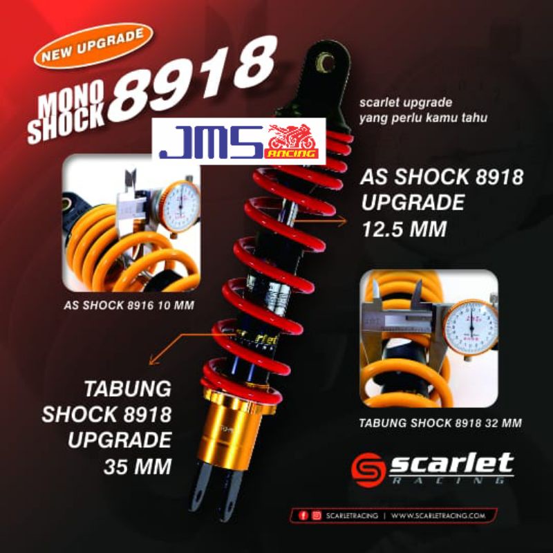 shock breaker scarlet racing matic 310/330mm Mio beat vario125/150 miom3 soulgt xeon beat street genio scoopy mio soul mioj lexi