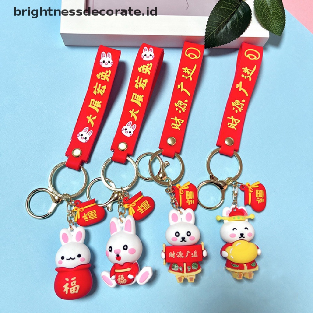 [Birth] 2023kunci Kelinci Tahun Baru Kartun Fortune Rabbit KeyChain Gantungan Kunci Mobil Cincin Mahasiswa Pasangan Tas Liontin [ID]