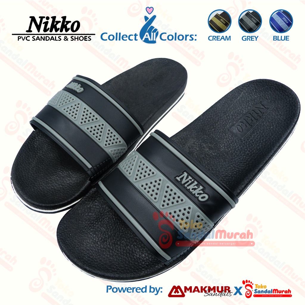 Toko Sendal Murah - Sandal Slop Pria Anti Slip Uk 38-42/ Sandal Slop Pria Ringan / Sandal Slop Pria Rumahan / Sandal Slop Pria Bahan Tebal / Sandal Flat Karet Pria / [ Toko Sendal Murah Nikko 610 ]
