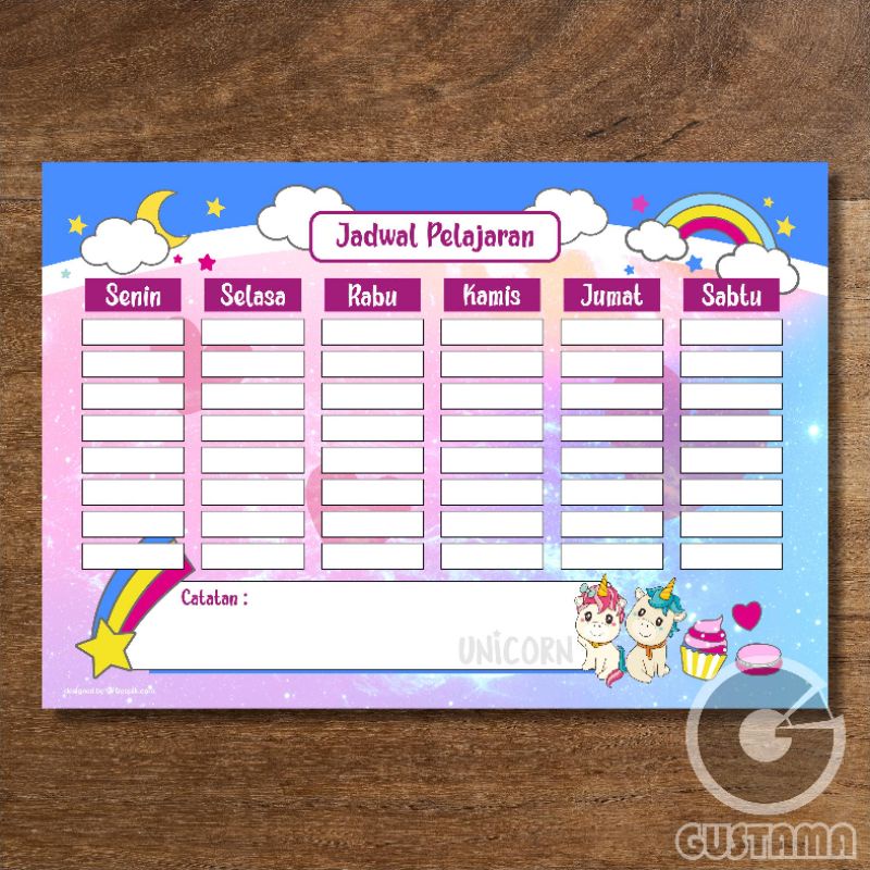 

Poster Jadwal Pelajaran Edisi Karakter, Wipe and Clean A3+