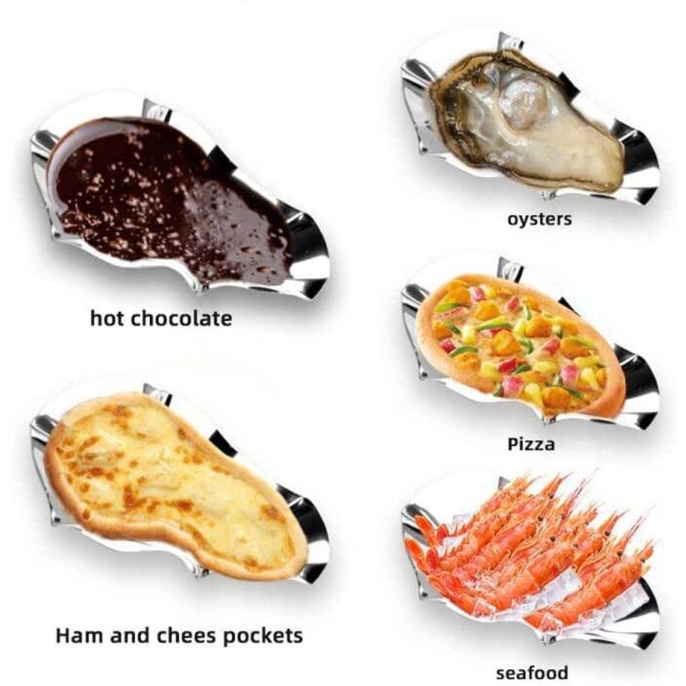 [Elegan] Piring Tiram 4 Pcs Dapur Grill Pan Shell Shaped Sauce Tray