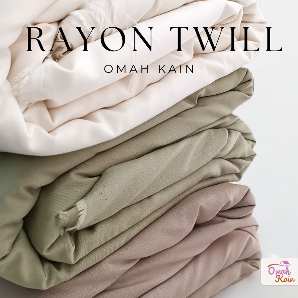 KAIN RAYON TWILL VISCOSE (100% rayon, jatuh, adem, tebal, lembut dan tidak berbulu) #omah kain