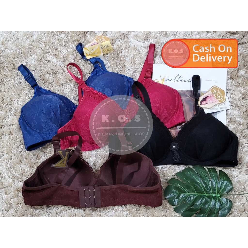 bra bh import emboss cantik kait 3 size 38 - 44