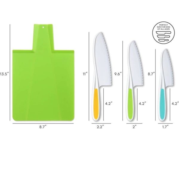 

Mew Tovla Jr Kids Knives And Foldable Cutting Board Set - Pisau Anak