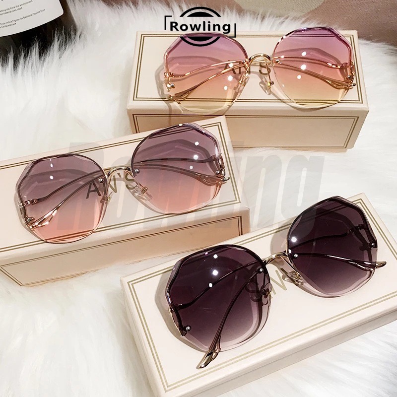 Rowling(ka-120)Kacamata Hitam Terbaru Wanita Style Tanpa Bingkai Titanium/Kacamata Fashion Murah Import Wanita Kacamata Fashion