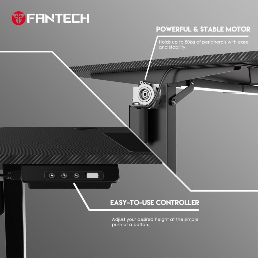 Fantech GD814 GD 814 RGB Carbon Gaming Desk Meja Gaming