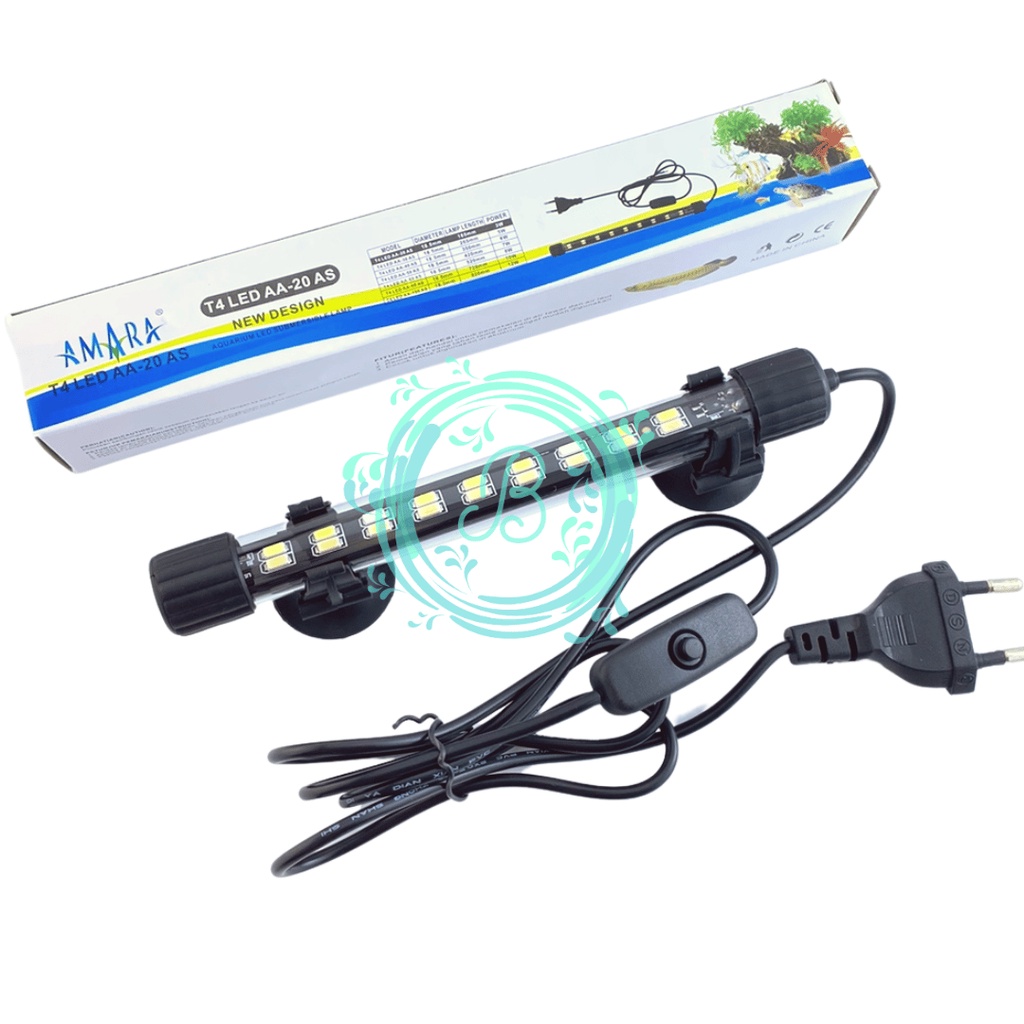 AMARA T4 LED AA-60 AS 60cm 2 Baris Lampu Celup Aquarium Ikan Aquascape 60 cm AA60