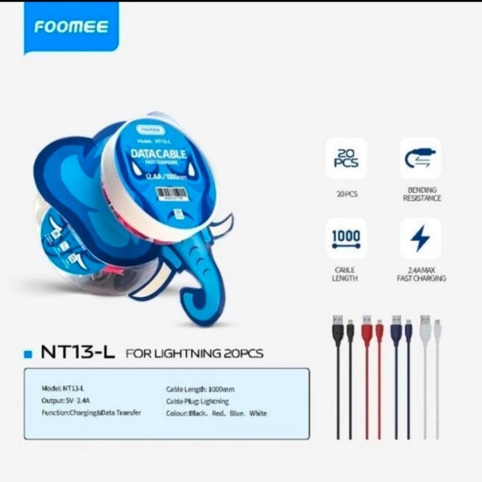 Kabel Kabel Data Foomee Lighting Nt13L , Cable Data Iphone 1 Toples